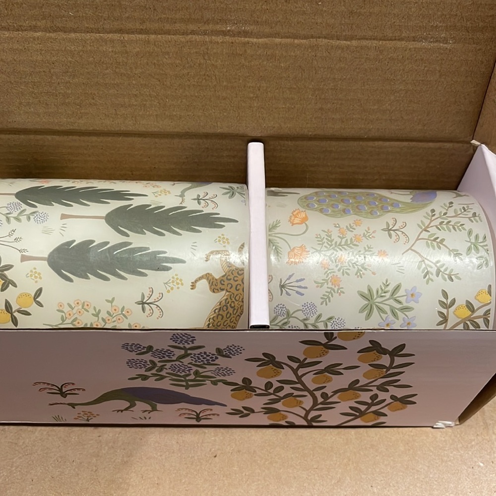 Open Box Rifle Paper Co. Menagerie Pillar Candle (Set of 2) - Picture 6 of 7
